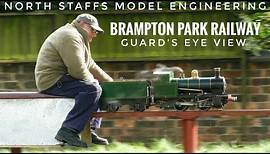 NORTH STAFFS MODEL ENGINEERING, BRAMPTON PARK RAILWAY, NEWCASTLE UNDER LYME, GUARD'S EYE VIEW
