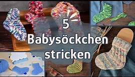 5 einfache Babysöckchen stricken für Anfänger