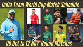 India World Cup Schedule 2023 | World Cup 2023 India Schedule