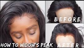 HOW TO CREATE/CUSTOMIZE A WIDOW'S PEAK HAIRLINE ON YOUR FRONTAL!! | WIG INSTALL | FT UAMAZING HAIR
