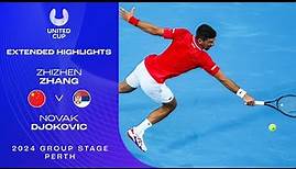 Zhizhen Zhang v Novak Djokovic Extended Highlights | United Cup 2024 Group E