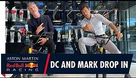 David Coulthard and Mark Webber sneak into the Red Bull Racing Factory