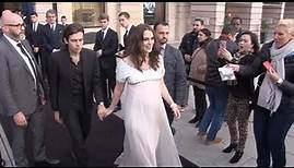 EXCLUSIVE : Very pregnant Keira Knightley with husband attending J12 Chanel Watch launching in Paris