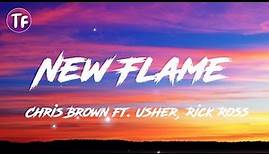 Chris Brown - New Flame ft Usher, Rick Ross (Lyrics/Letra)