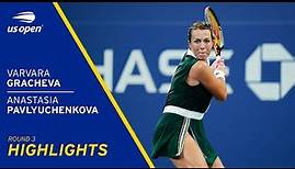 Varvara Gracheva vs Anastasia Pavlyuchenkova Highlights | 2021 US Open Round 3