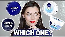 Nivea Creme VS Nivea Soft Light Moisturizer VS Nivea Care Nourishing Cream VS Nivea Men Cream Review