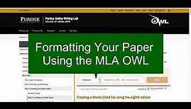 MLA: Overview of Purdue's Online Writing Lab (OWL)