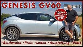 Genesis GV60 Sport 100 km Verbrauch Test - Wie weit fährt das Elektro SUV? Review Deutsch 2023