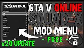 Squad-X Mod Menu v2.0 UPDATE! | FREE GTA V Mod Menu | Easy Injection! | + Recovery Options!