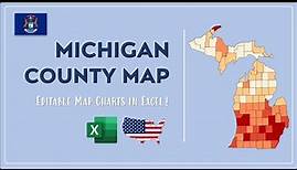 Michigan County Map in Excel - Counties List and Population Map