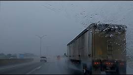 SLEEP Instantly Driving in Rain for Sleeping "Real Footage" Heavy Rain Noise On Highway Rain sounds