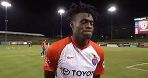 Fatai Alashe after his first goal for FC Cincinnati