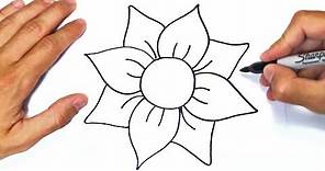 How to draw a Flower Step by Step | Easy drawings