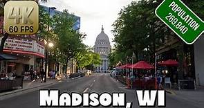 Driving Around Downtown Madison, WI in 4k Video