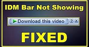 fix IDM download bar not showing on Facebook videos 2021 YouTube