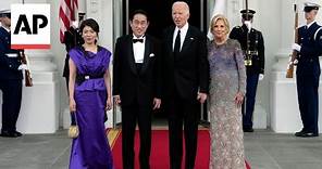 Japan PM Fumio Kishida arrives at White House for state dinner