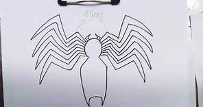 How to draw VENOM logo step by step| VENOM icon | The Black Spider