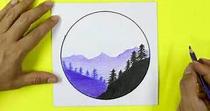 🔴 Como Dibujar un Paisaje de Verano con Montañas y Colores - Dibujos de Paisajes - Easy Art