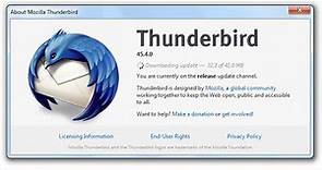 Quick look Mozilla Thunderbird email client to manage email and email accounts