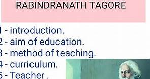 Rabindranath Tagore / educational philosophy of Rabindranath Tagore / Rabindranath Tagore model