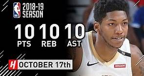 Elfrid Payton Official Pelicans Debut Full Highlights vs Rockets 2018.10.17 - 10 Pts, 10 Reb, 10 Ast