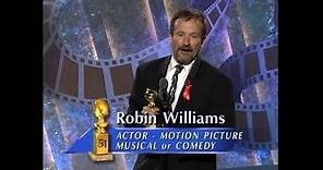 Robin Williams Wins Best Actor Motion Picture Musical or Comedy - Golden Globes 1994