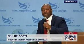 Republican presidential candidate Tim Scott speaks on his love life