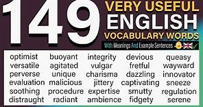 149 VERY USEFUL English Vocabulary Words with Meanings and Phrases | Improve Your English Fluency