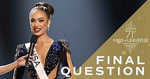 Miss Universe R'Bonney Gabriel's FINAL QUESTION! | Miss Universe