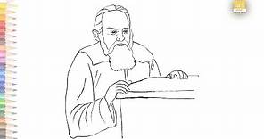 Galileo galilei drawing easy || How to draw Galileo galilei drawing step by step