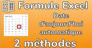 Formule Excel - Comment ajouter la date du jour automatique - Formule AUJOURDHUI - Docteur Excel
