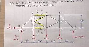 Structural Analysis: K Truss - Method of Sections