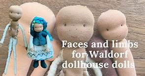 Eyes and limbs for Waldorf dollhouse dolls, tutorial.