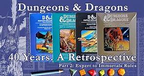 Dungeons and Dragons Retrospective Part 2: Expert to Immortals Rules