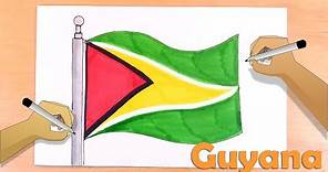 How to draw the flag of Guyana - Bandera oficial