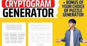 🚀 New! Create Cryptogram Puzzles Easily with The Cryptogram Generator - Special Offer Inside!
