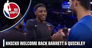 RJ Barrett and Immanuel Quickley embraced by former Knicks teammates | NBA on ESPN