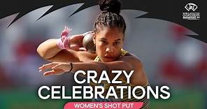 PB celebrations for Ogunleye in the shot put | World Athletics Championships Budapest 23