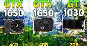 GTX 1630 vs GTX 1650 vs GT 1030 | Gaming Benchmark | Test in 9 Games |