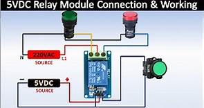 5vdc Relay Module Connection and Working | single relay module connection | 5v relay connection