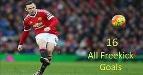 Wayne Rooney - All 16 Freekick Goals in ONE GO