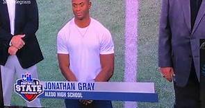 Johnathan Gray recognized after Aledo game