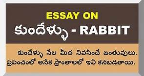 Essay on Rabbit in Telugu