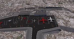 New visualization of the new Ilulissat Airport in Greenland - landing in Greenland at the icefjord.