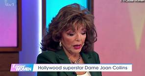 Emotional Dame Joan Collins talks about her sister's breast cancer