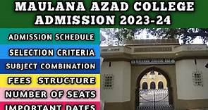 Maulana Azad College Admission 2023 || Calcutta University College Admission 2023 ||