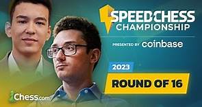 Speed Chess Championship 2023 Round of 16 | Fabiano v Nodirbek! Who'll Win Shorter Formats !coinbase