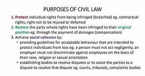 Types and Purposes of Civil Law
