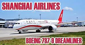 SHANGHAI AIRLINES - BOEING 787-9 Dreamliner taxiing and take-off from BUDAPEST AIRPORT