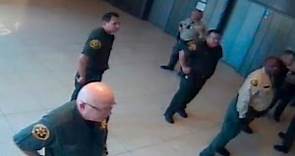 Surveillance video of a fight at the Santa Ana Courthouse